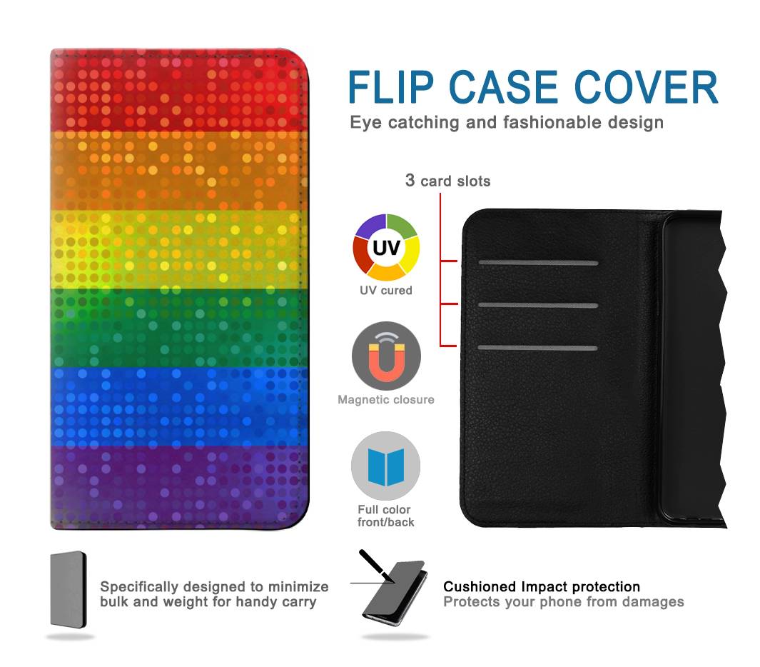 Flip case Motorola Moto G Play (2021) Rainbow Gay LGBT Pride Flag