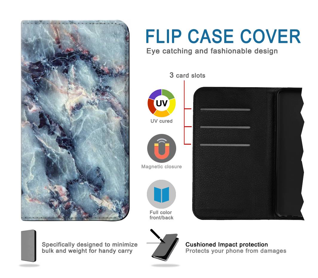 Flip case Motorola Moto G30 Blue Marble Texture