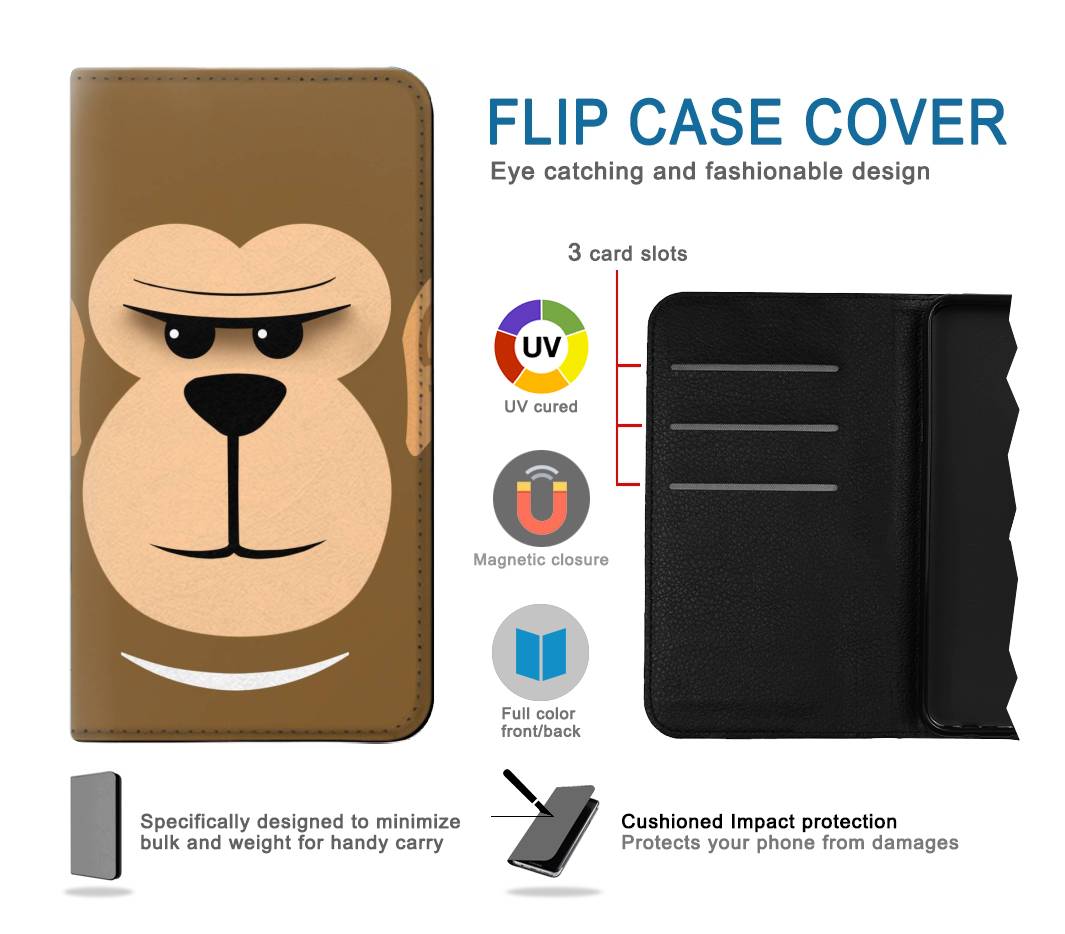 Flip case Samsung Galaxy M22 Cute Monkey Cartoon Face