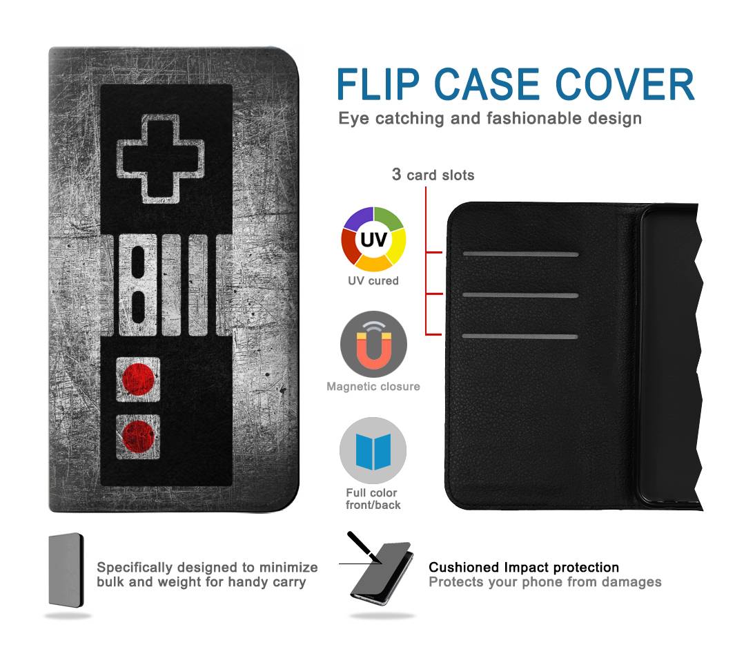 Flip case Google Pixel 6a Game Pad Controller Minimalism