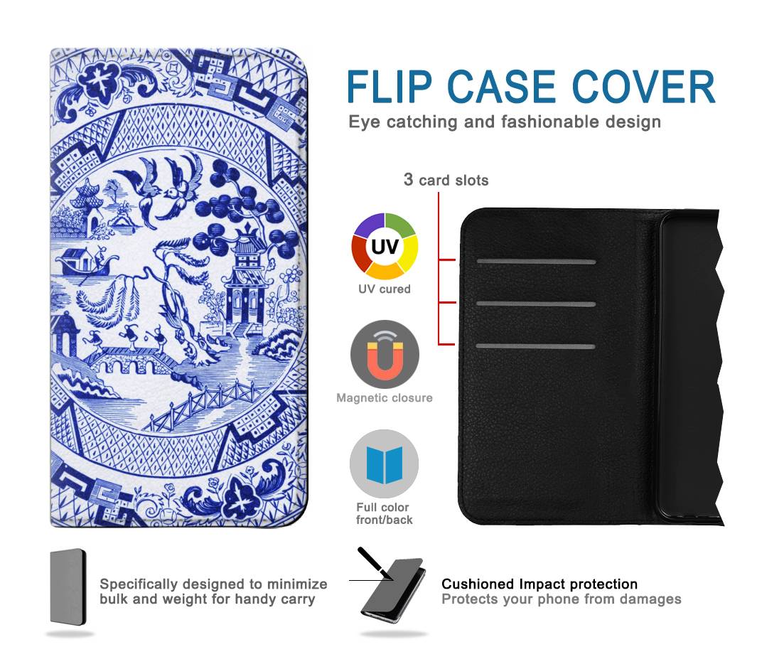 Flip case Samsung Galaxy A52, A52 5G Willow Pattern Illustration