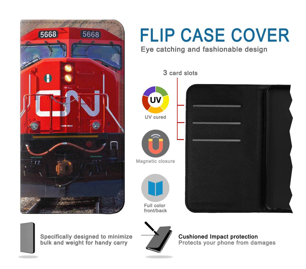 Flip case Motorola Moto G Play (2021) Train Canadian National Railway