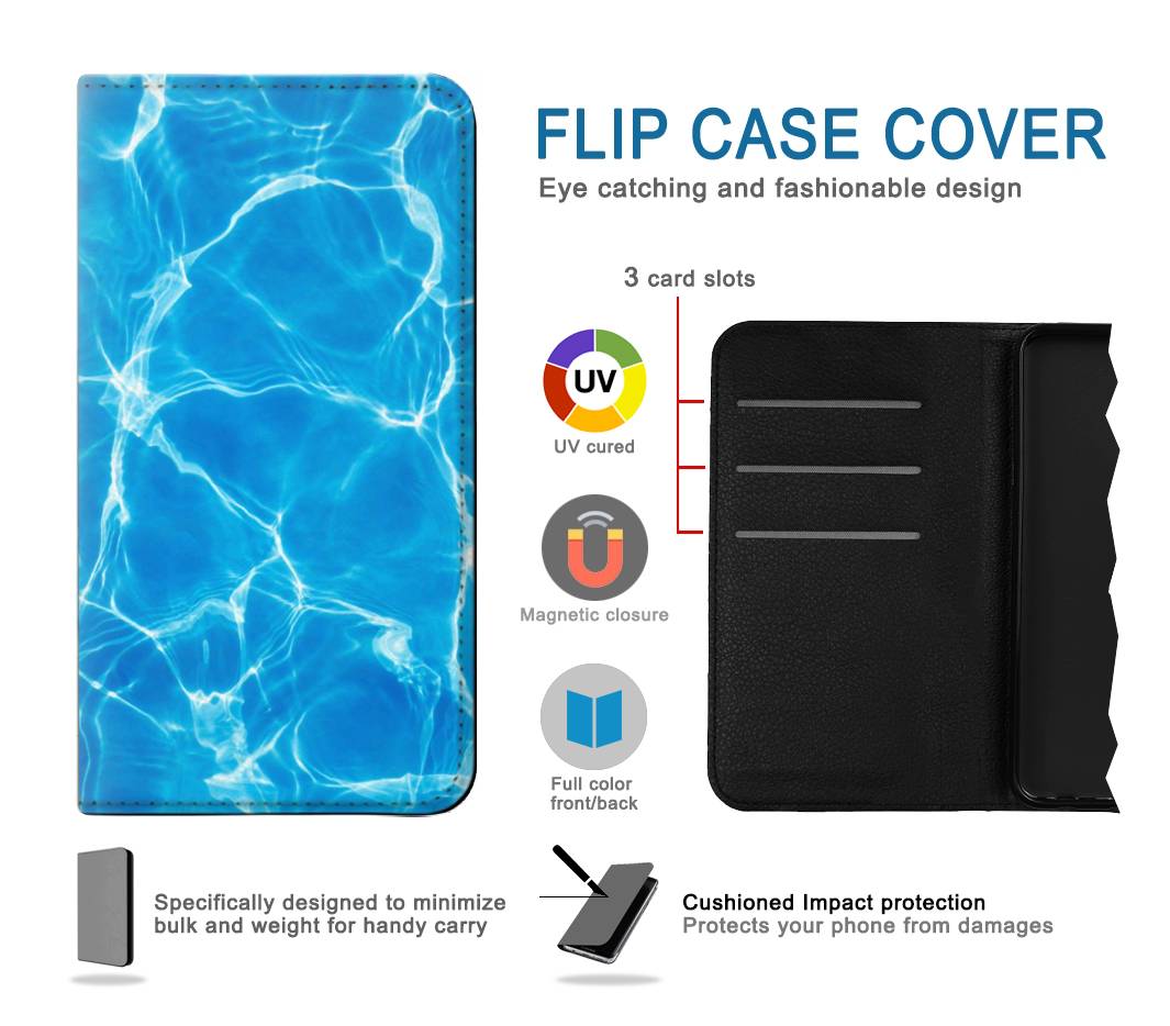 Flip case Motorola Moto G Stylus (2021), G Stylus 5G, G Stylus 5G (2022) Blue Water Swimming Pool