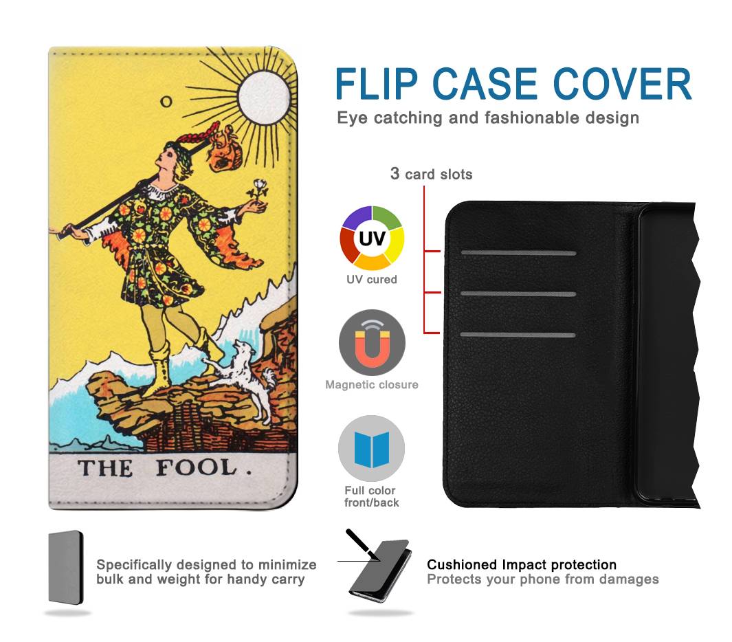 Flip case iPhone 7, 8, SE (2020), SE2 Tarot Card The Fool