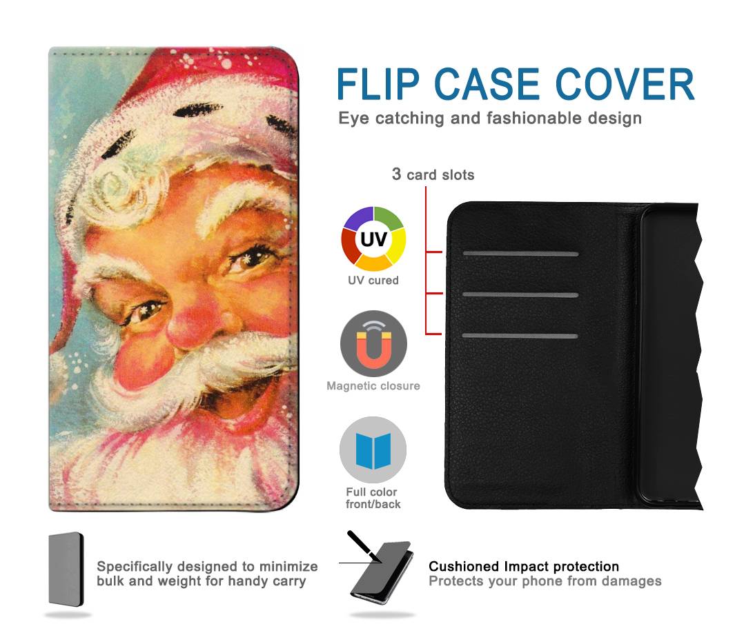 Flip case Samsung Galaxy A12 Christmas Vintage Santa