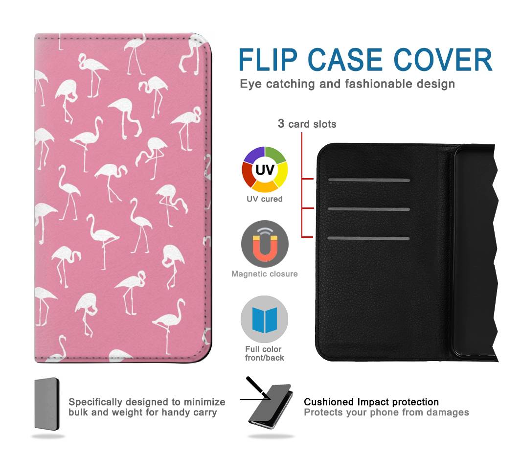 Flip case iPhone 13 Pink Flamingo Pattern