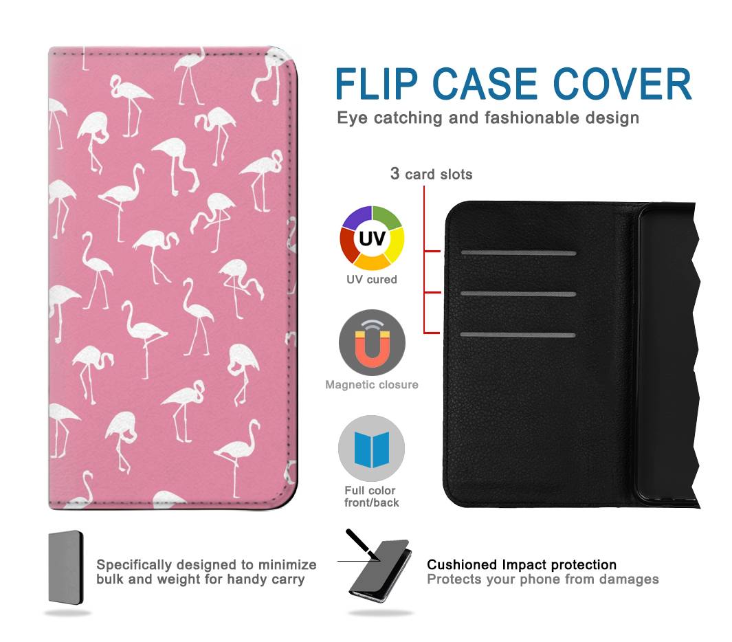 Flip case LG V60 ThinQ 5G Pink Flamingo Pattern