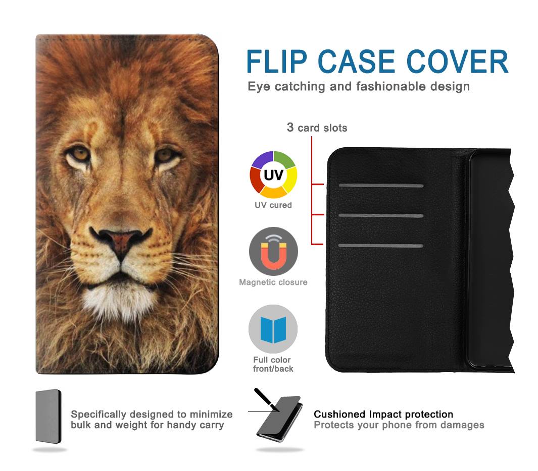 Flip case iPhone 13 Pro Max Lion King of Beasts
