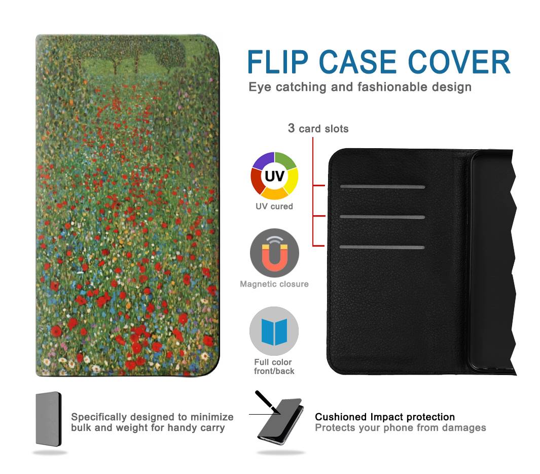 Flip case Motorola Moto G Stylus (2021) Gustav Klimt Poppy Field