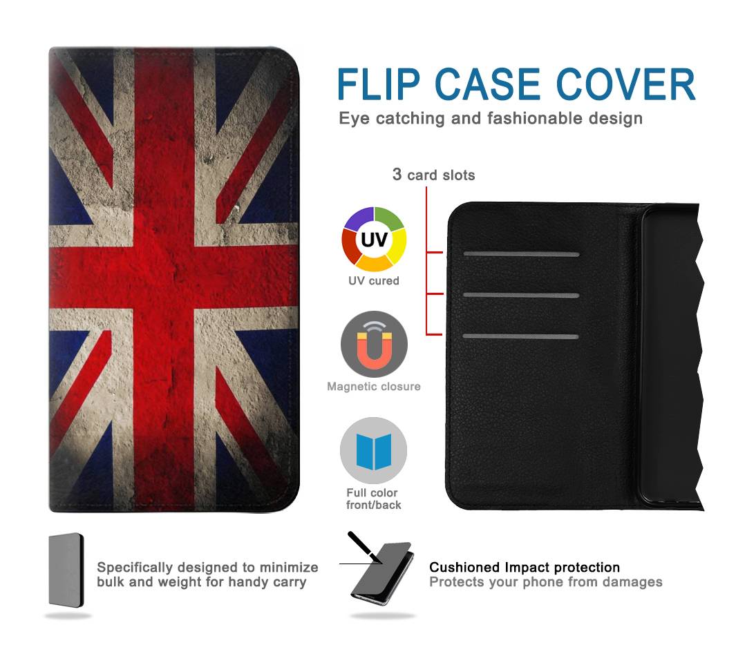 Flip case iPhone 13 Pro Max Vintage British Flag