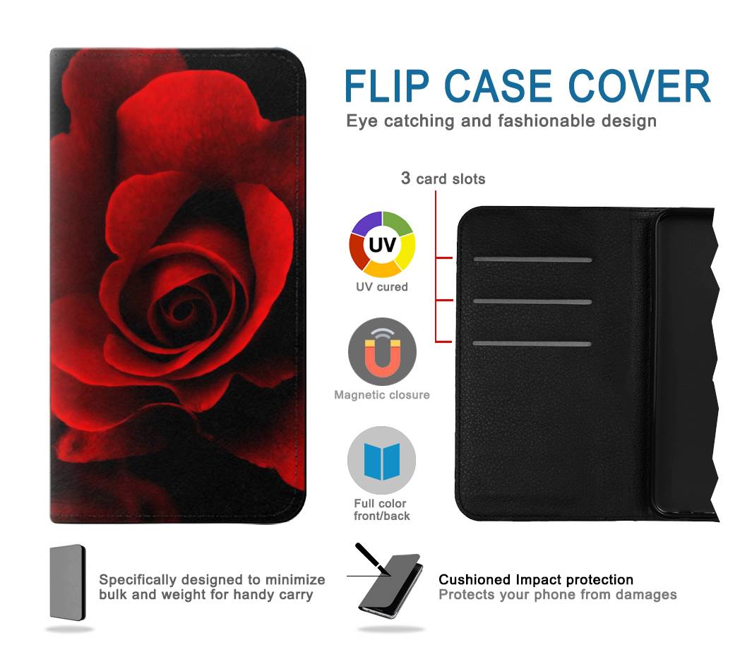 Flip case Motorola Moto G50 Red Rose