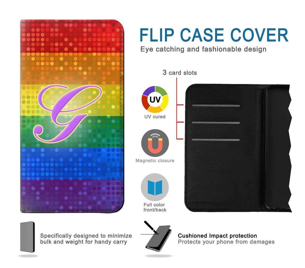 Flip case Google Pixel 6 Rainbow Gay Pride Flag Device