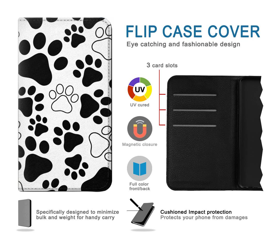 Flip case Samsung Galaxy A20, A30, A30s Dog Paw Prints