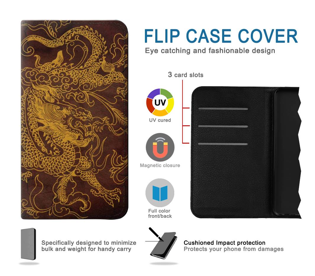 Flip case iPhone 13 Chinese Dragon