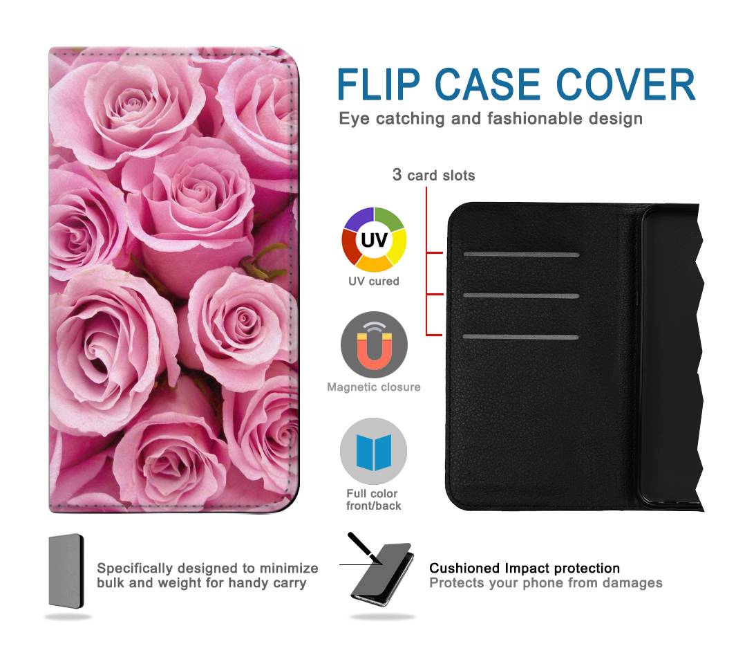 Flip case Google Pixel 6a Pink Rose