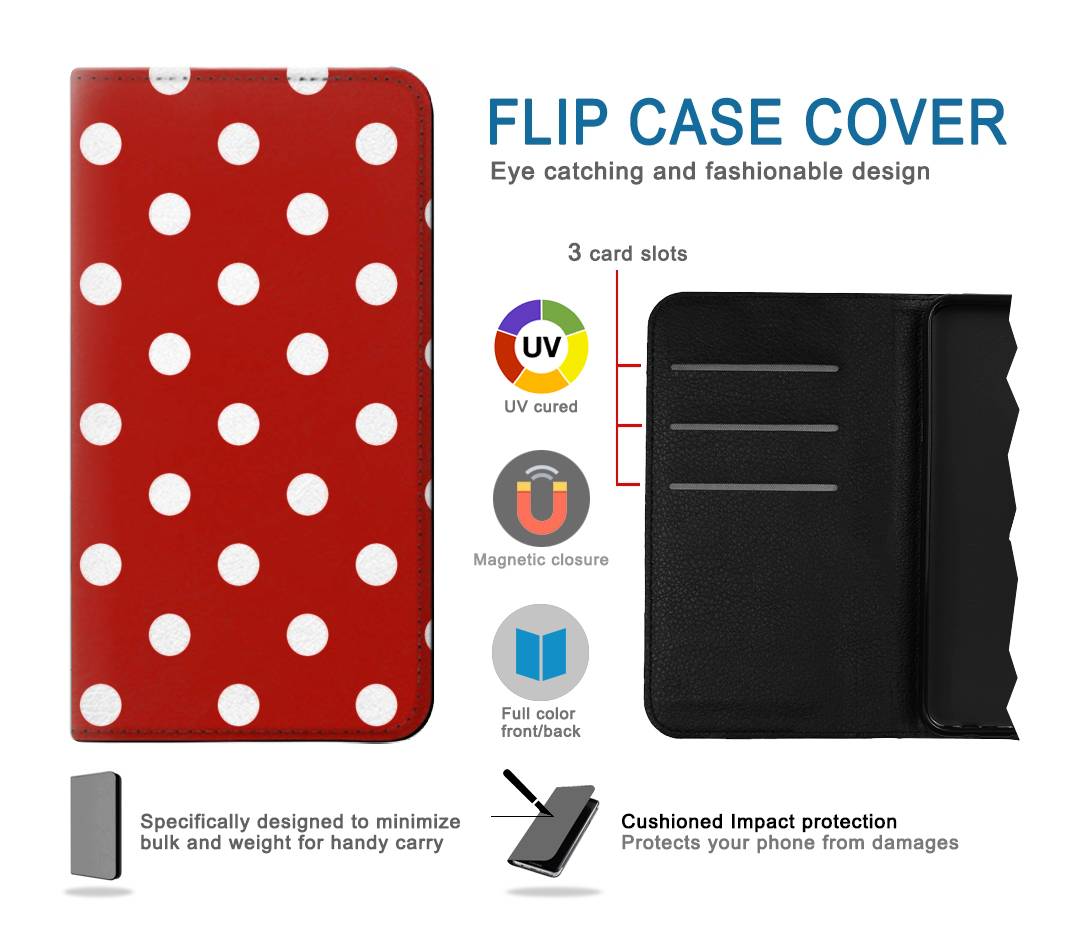 Flip case Samsung Galaxy A51 Red Polka Dots