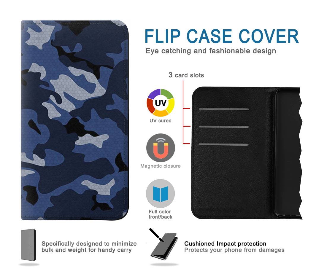 Flip case Samsung Galaxy S22+ 5G Navy Blue Camouflage