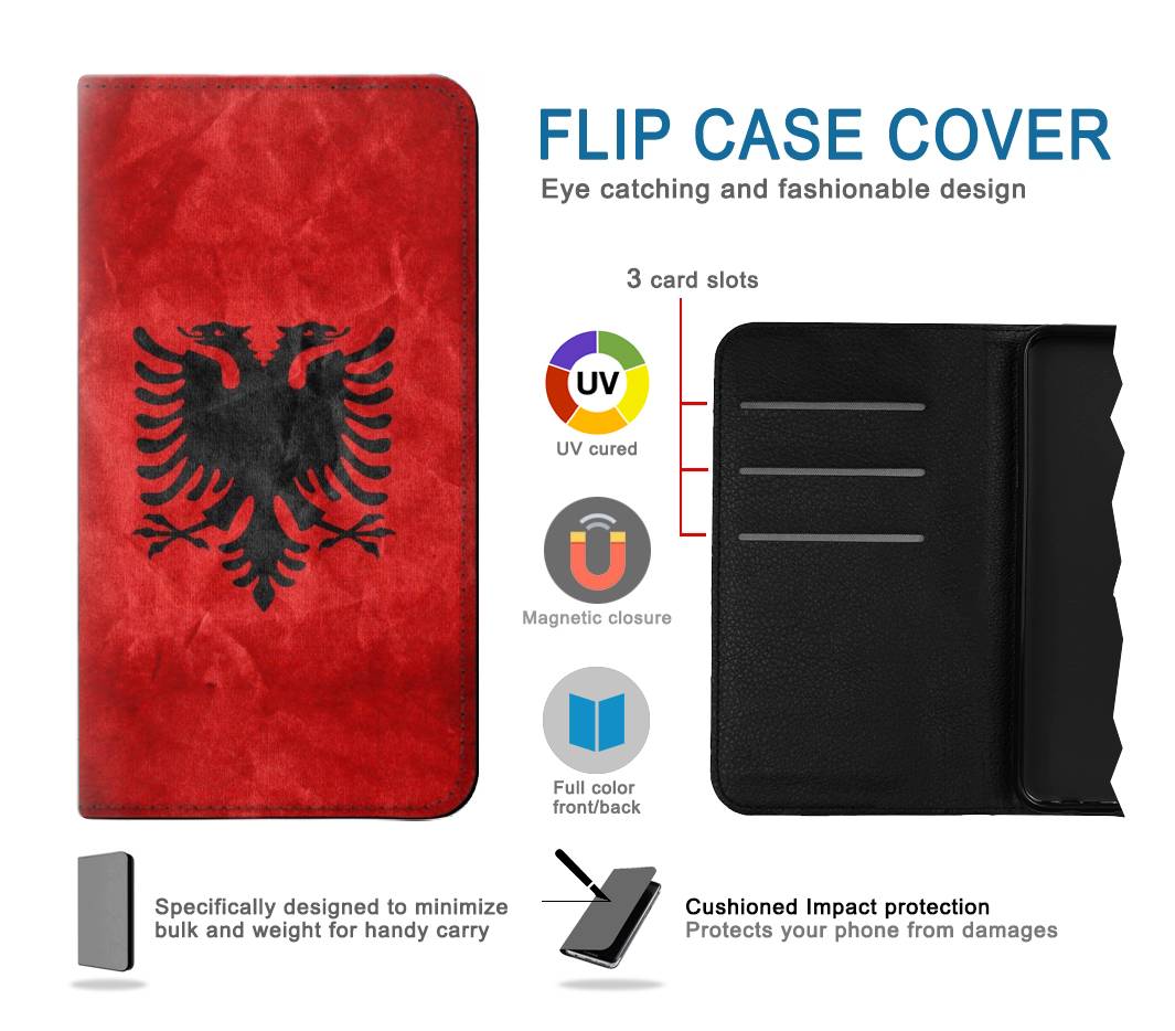 Flip case iPhone 13 Pro Albania Red Flag