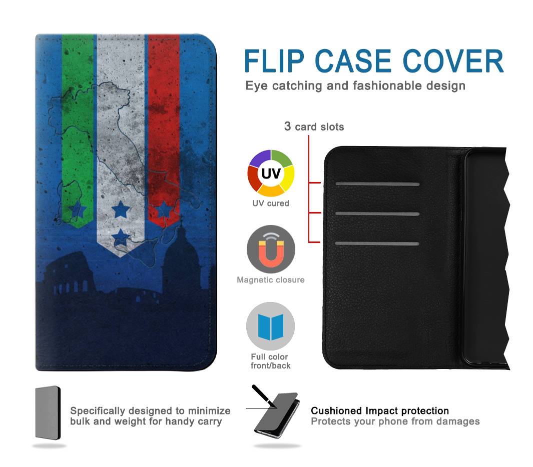 Flip case iPhone 7, 8, SE (2020), SE2 Italy Football Flag