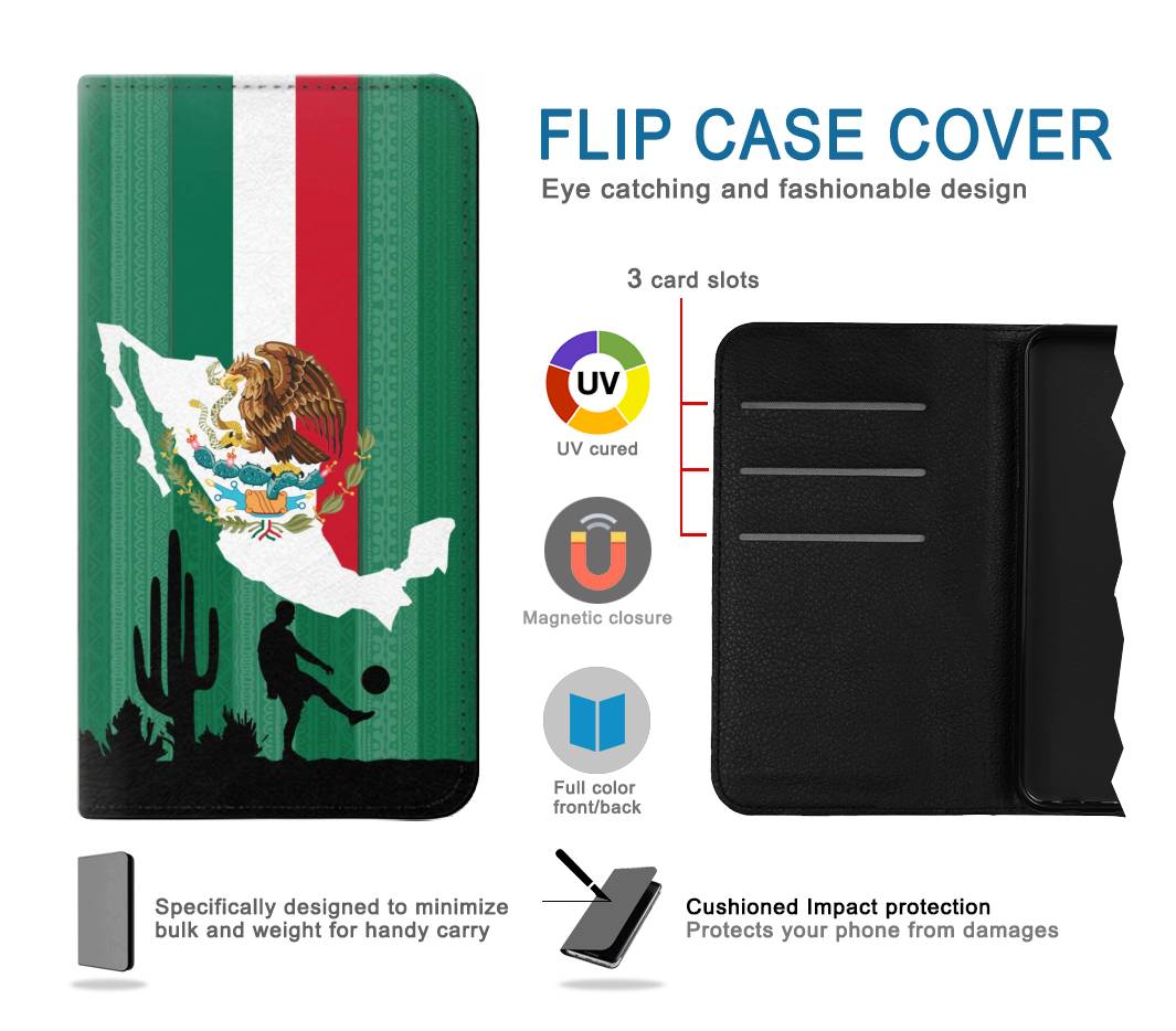 Flip case Apple iiPhone 14 Pro Mexico Football Flag