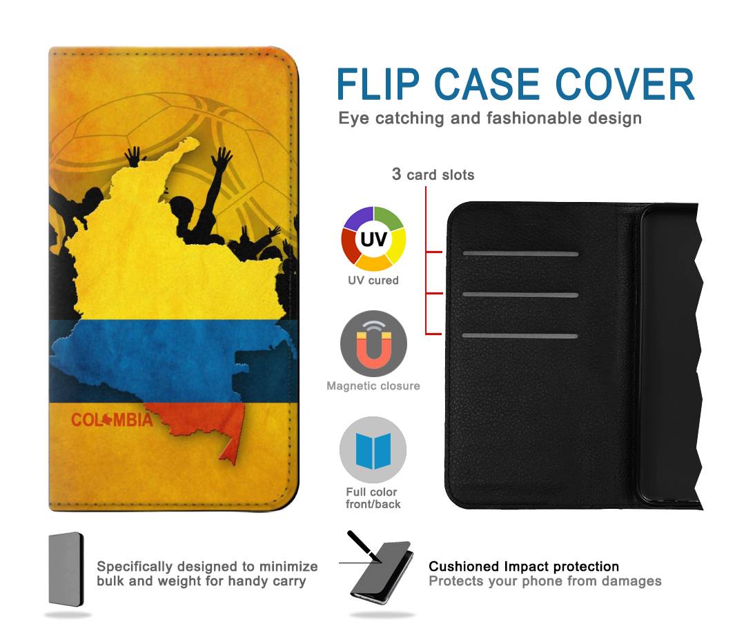 Flip case Motorola Moto G Play (2021) Colombia Football Flag