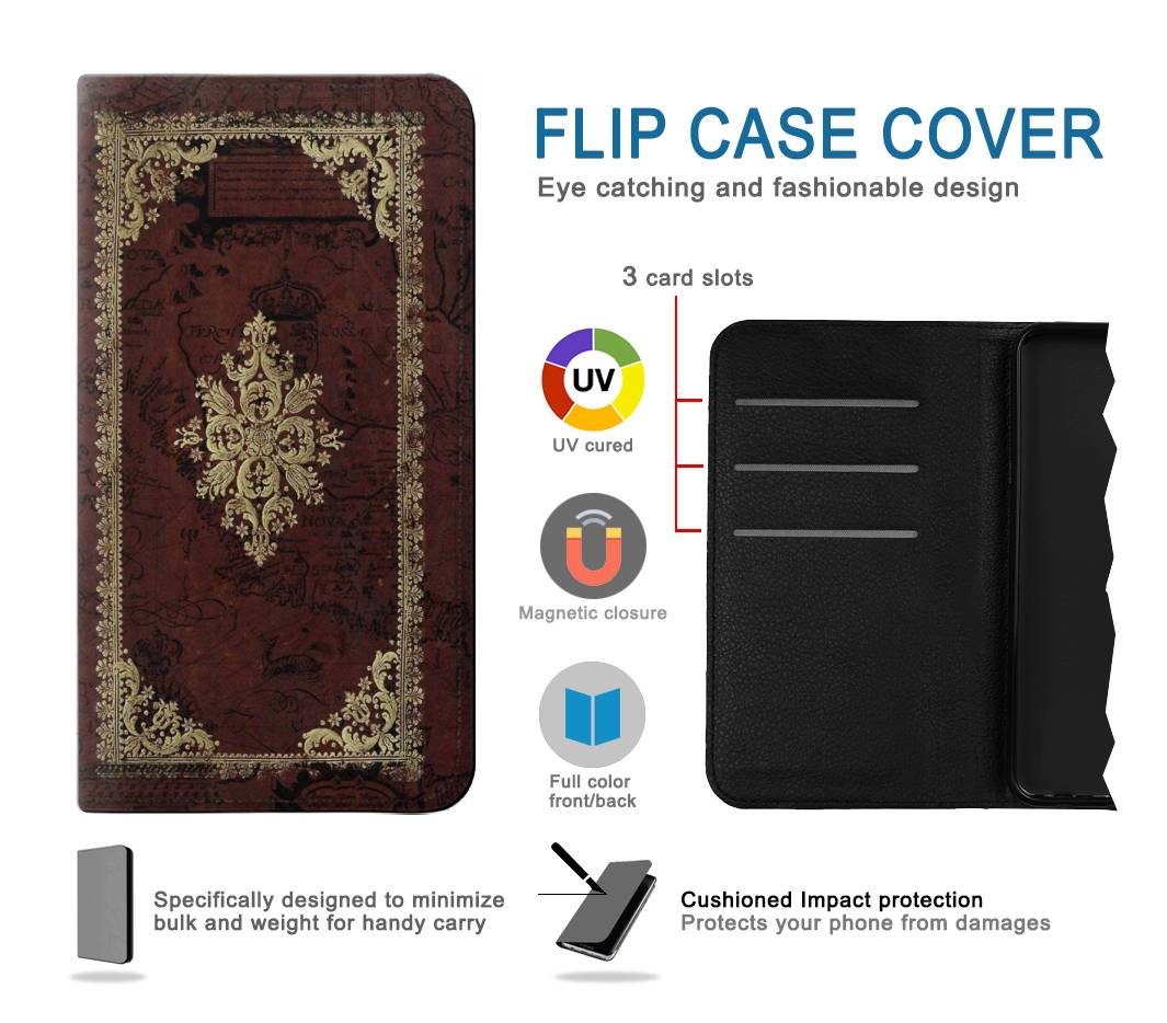 Flip case Samsung Galaxy A52, A52 5G Vintage Map Book Cover