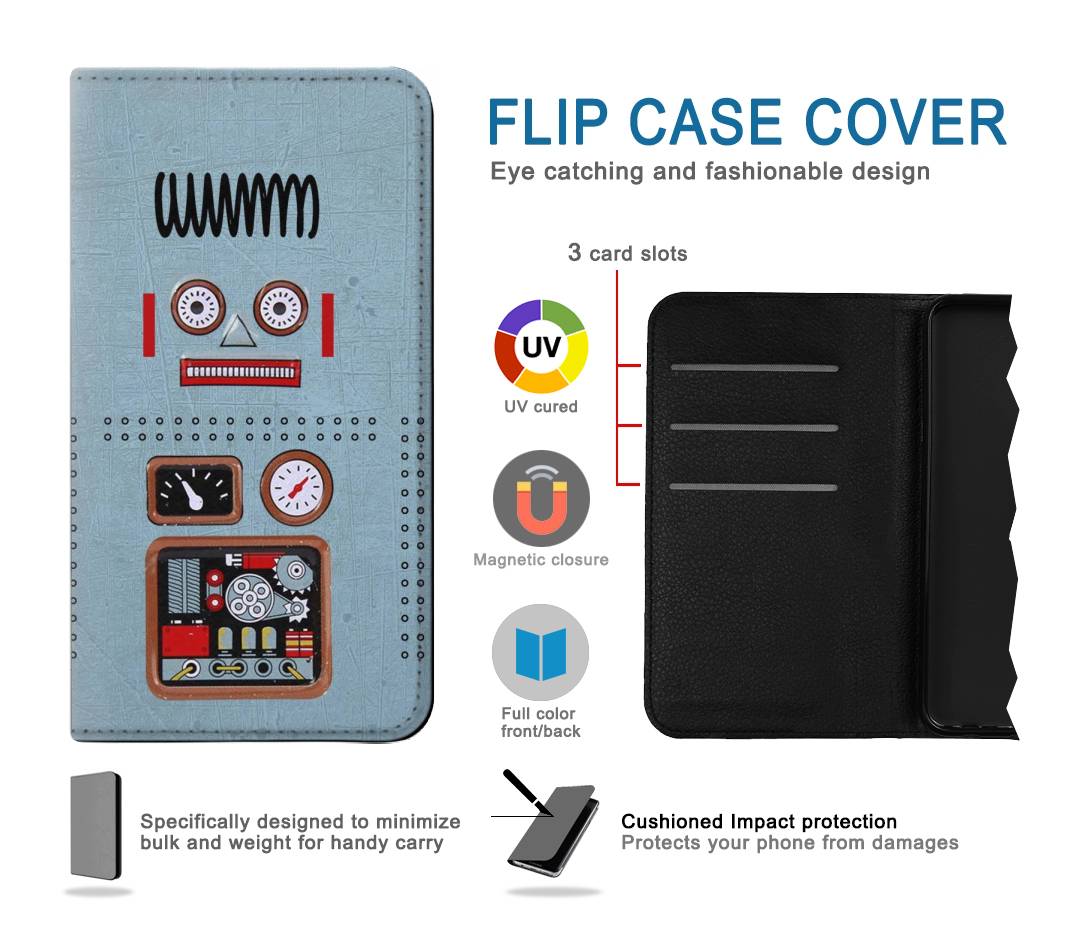 Flip case Google Pixel 5A 5G Retro Robot Toy