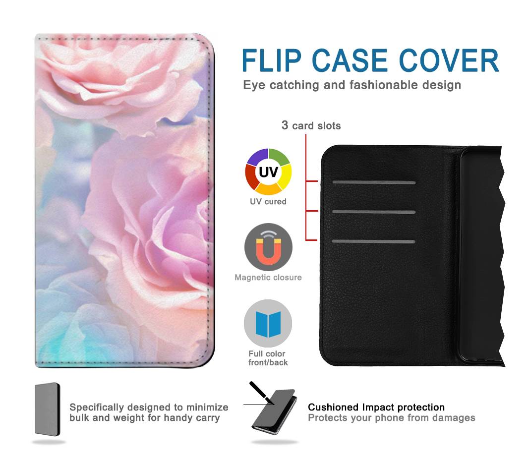 Flip case Samsung Galaxy Note 20 Ultra, Ultra 5G Vintage Pastel Flowers