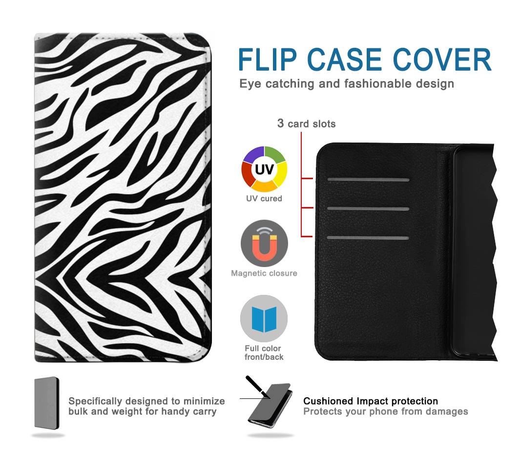 Flip case Motorola G Pure Zebra Skin Texture