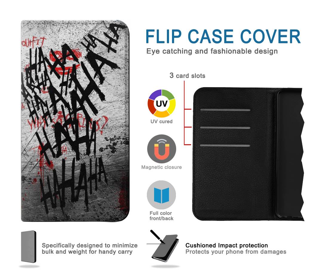 Flip case Apple iiPhone 14 Pro Joker Hahaha Blood Splash