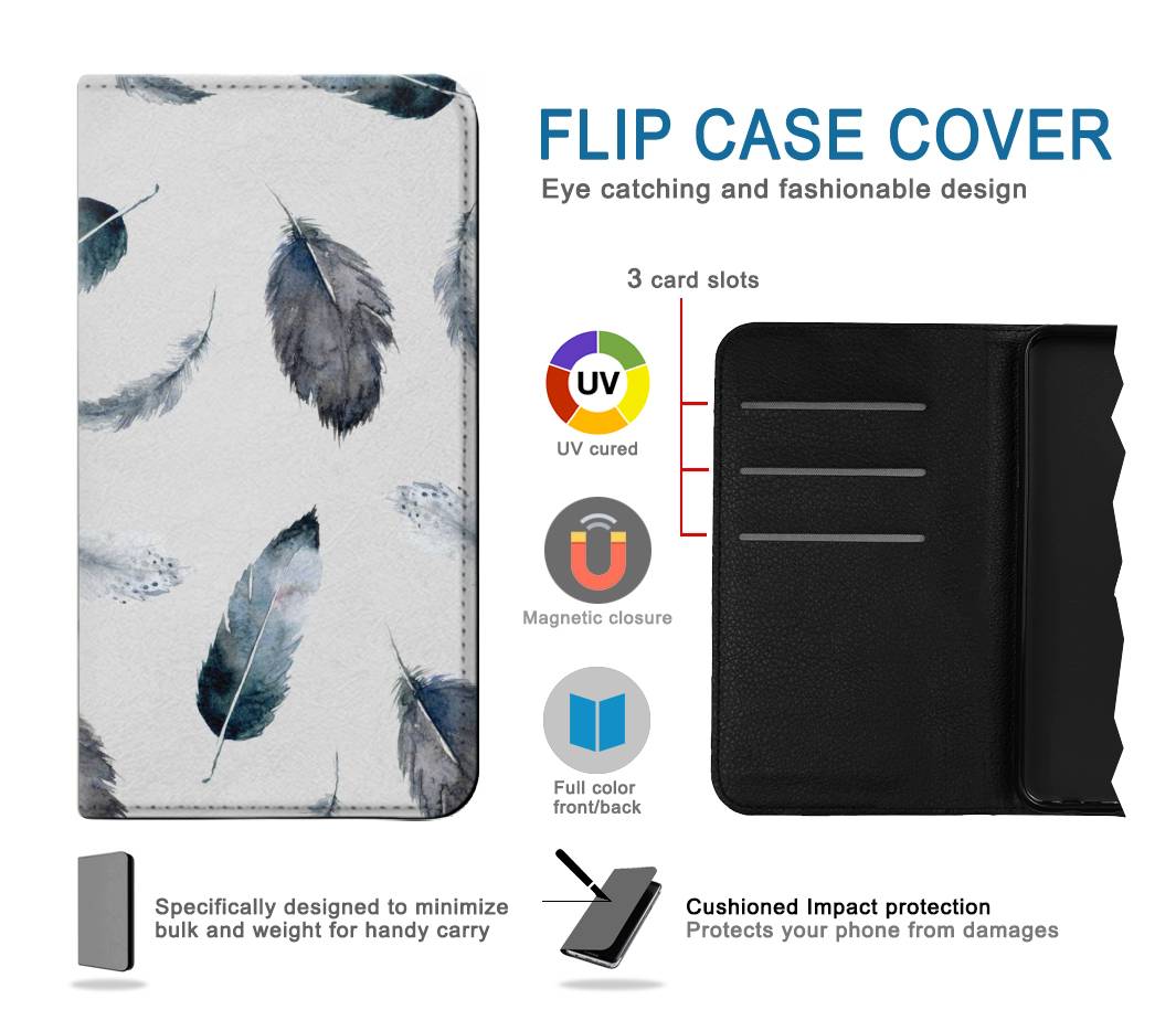 Flip case LG Stylo 6 Feather Paint Pattern