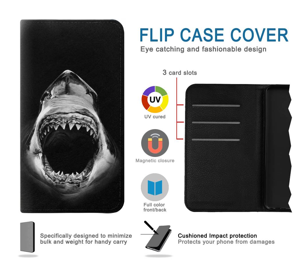 Flip case Samsung Galaxy A22 4G Great White Shark