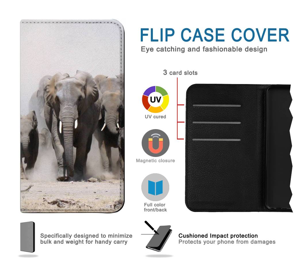 Flip case Samsung Galaxy A12 African Elephant