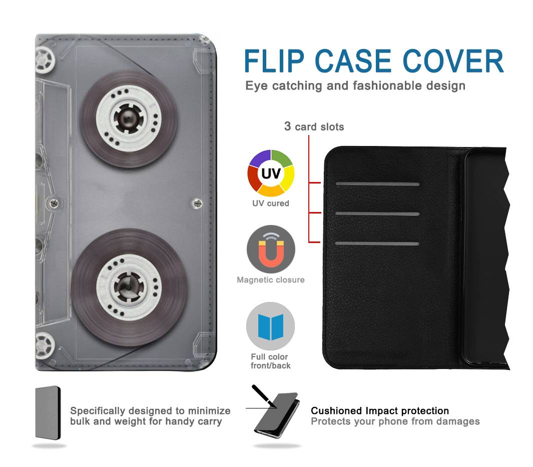 Flip case LG V60 ThinQ 5G Cassette Tape