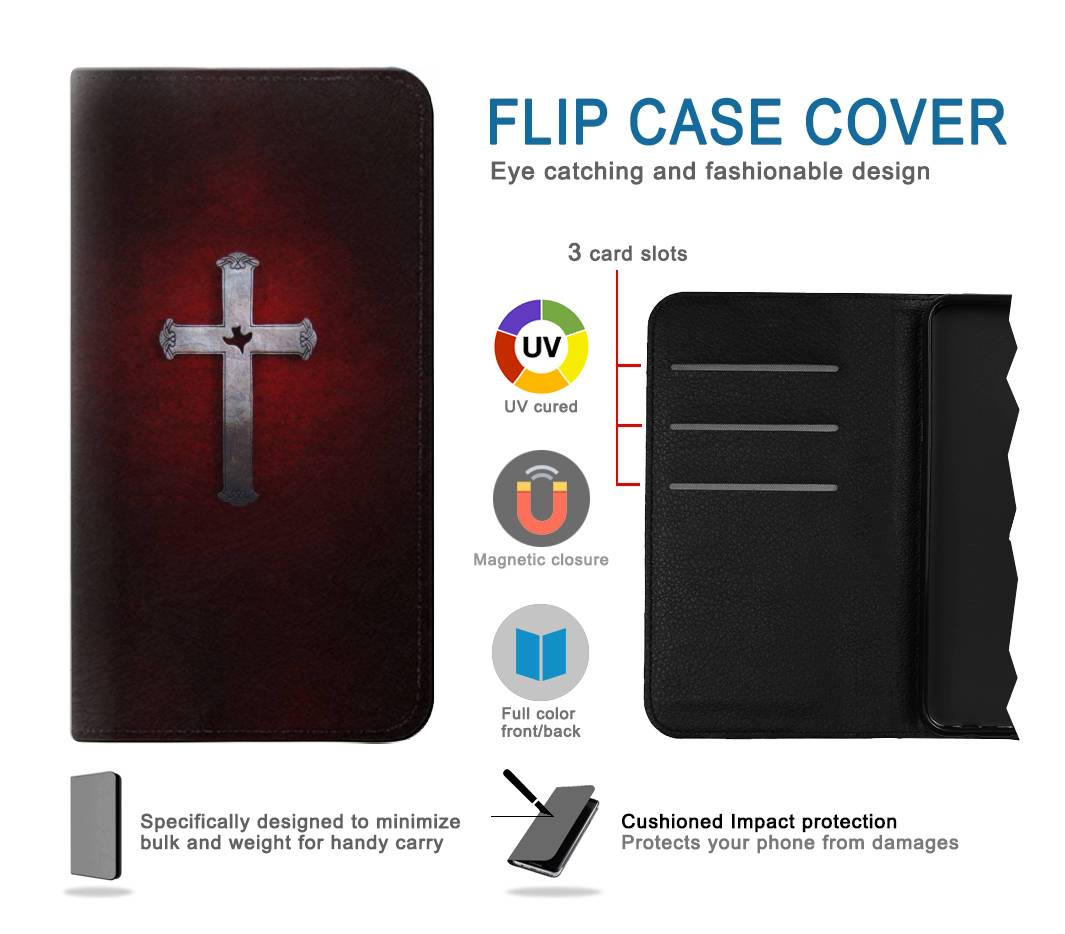 Flip case Motorola Moto G Stylus (2021), G Stylus 5G, G Stylus 5G (2022) Christian Cross