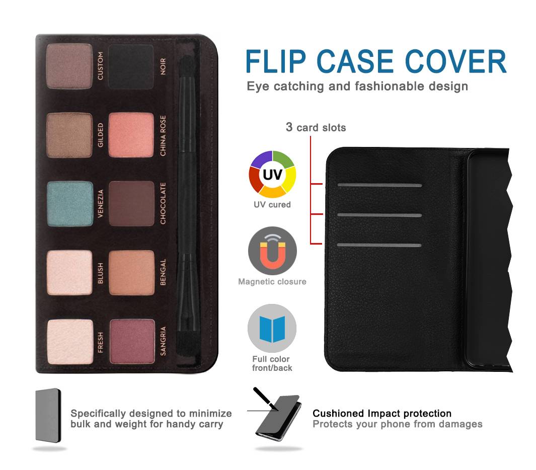 Flip case iPhone 12 Pro, 12 Lip Palette