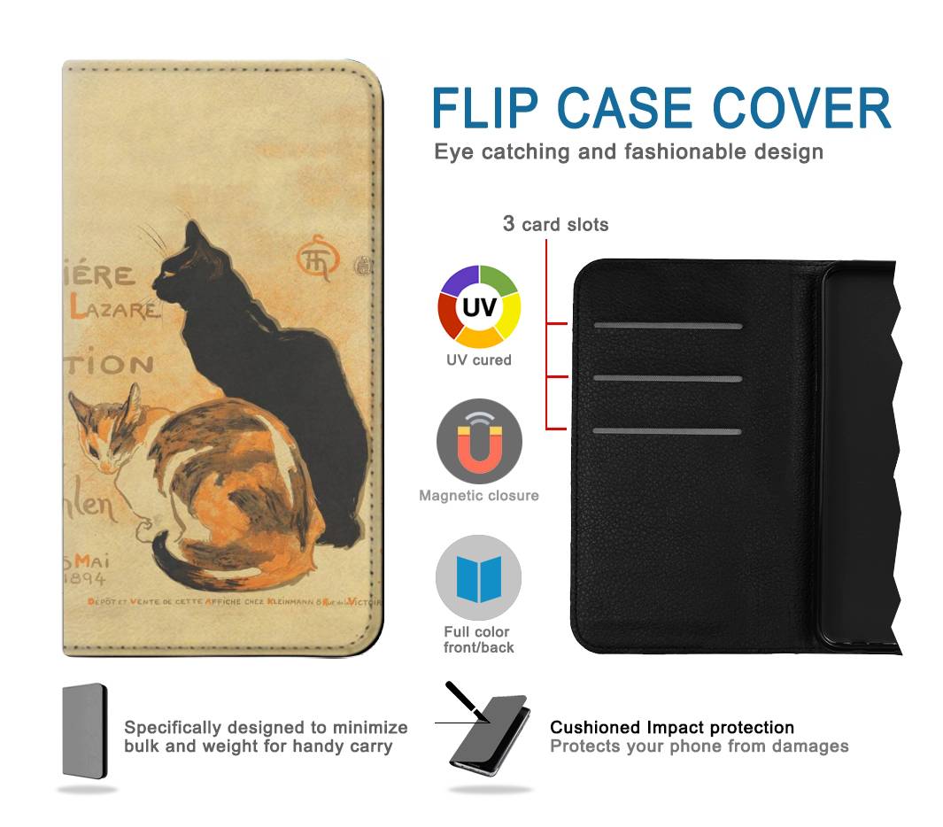 Flip case Motorola Moto G Play (2021) Vintage Cat Poster