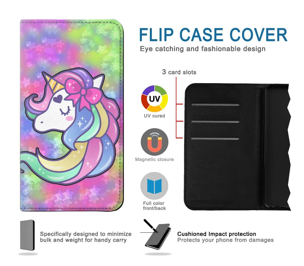 Flip case Samsung Galaxy A52, A52 5G Pastel Unicorn