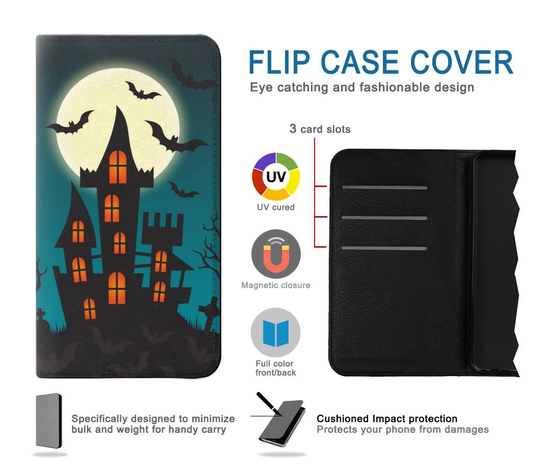 Flip case iPhone 12 Pro, 12 Halloween Festival Castle