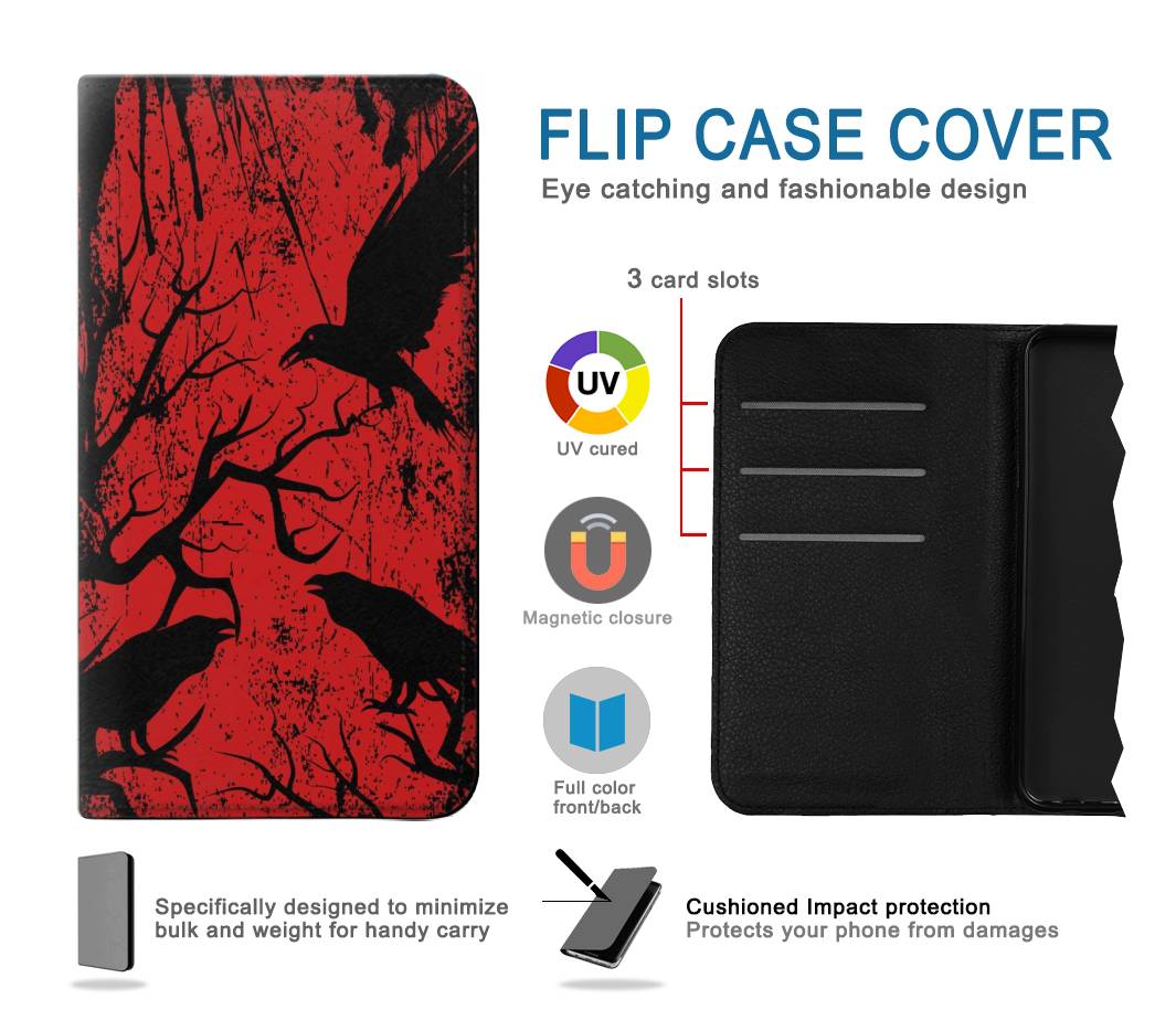 Flip case Samsung Galaxy A51 Crow Black Tree