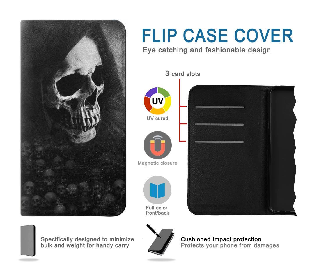 Flip case Samsung Galaxy A22 4G Death Skull