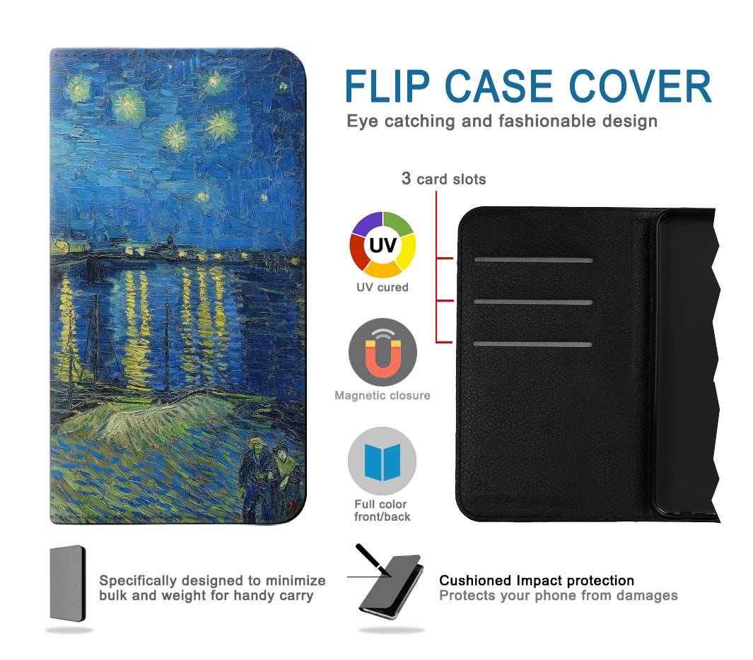 Flip case iPhone 7, 8, SE (2020), SE2 Van Gogh Starry Night Over Rhone