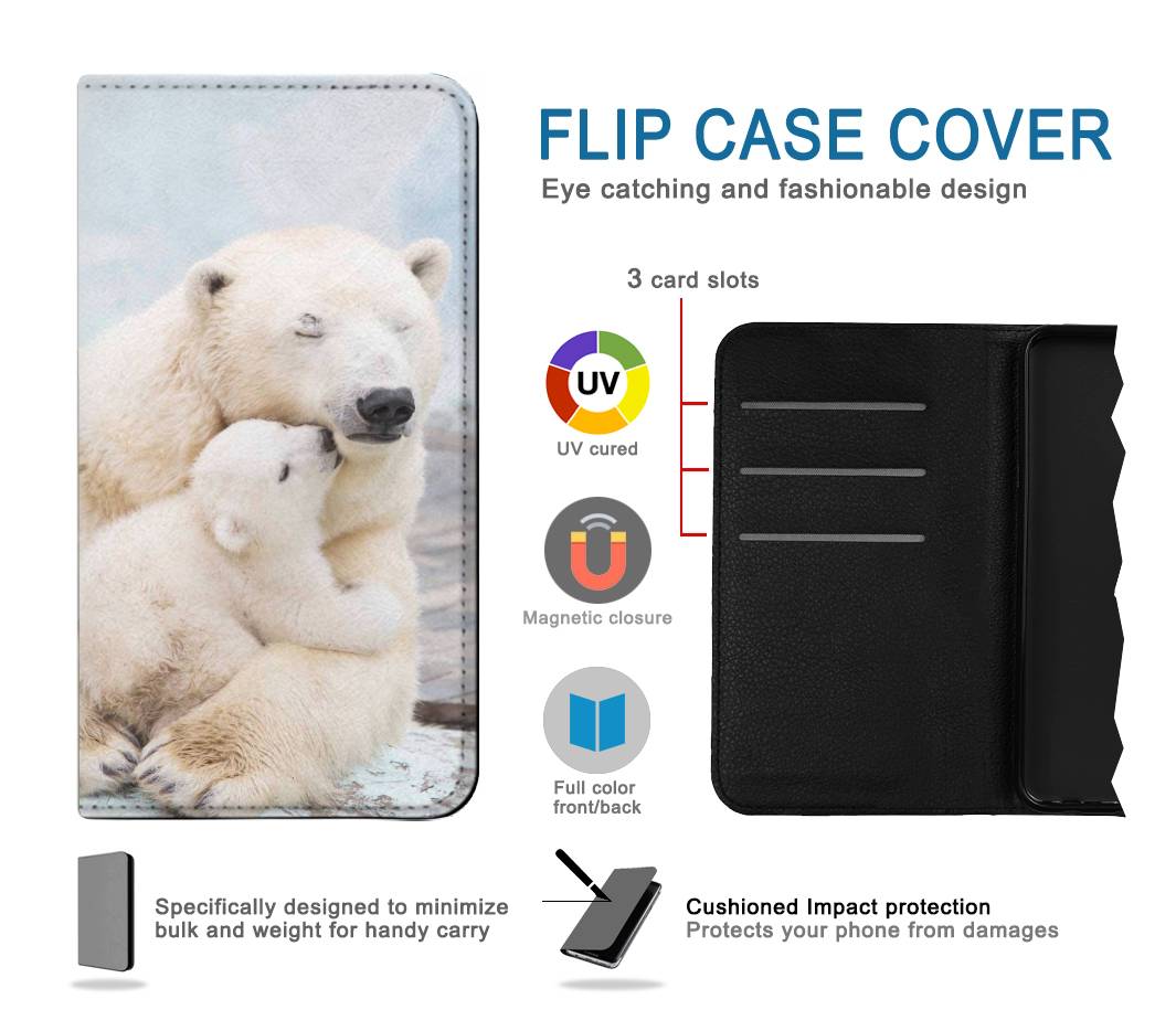 Flip case iPhone 13 Polar Bear Hug Family
