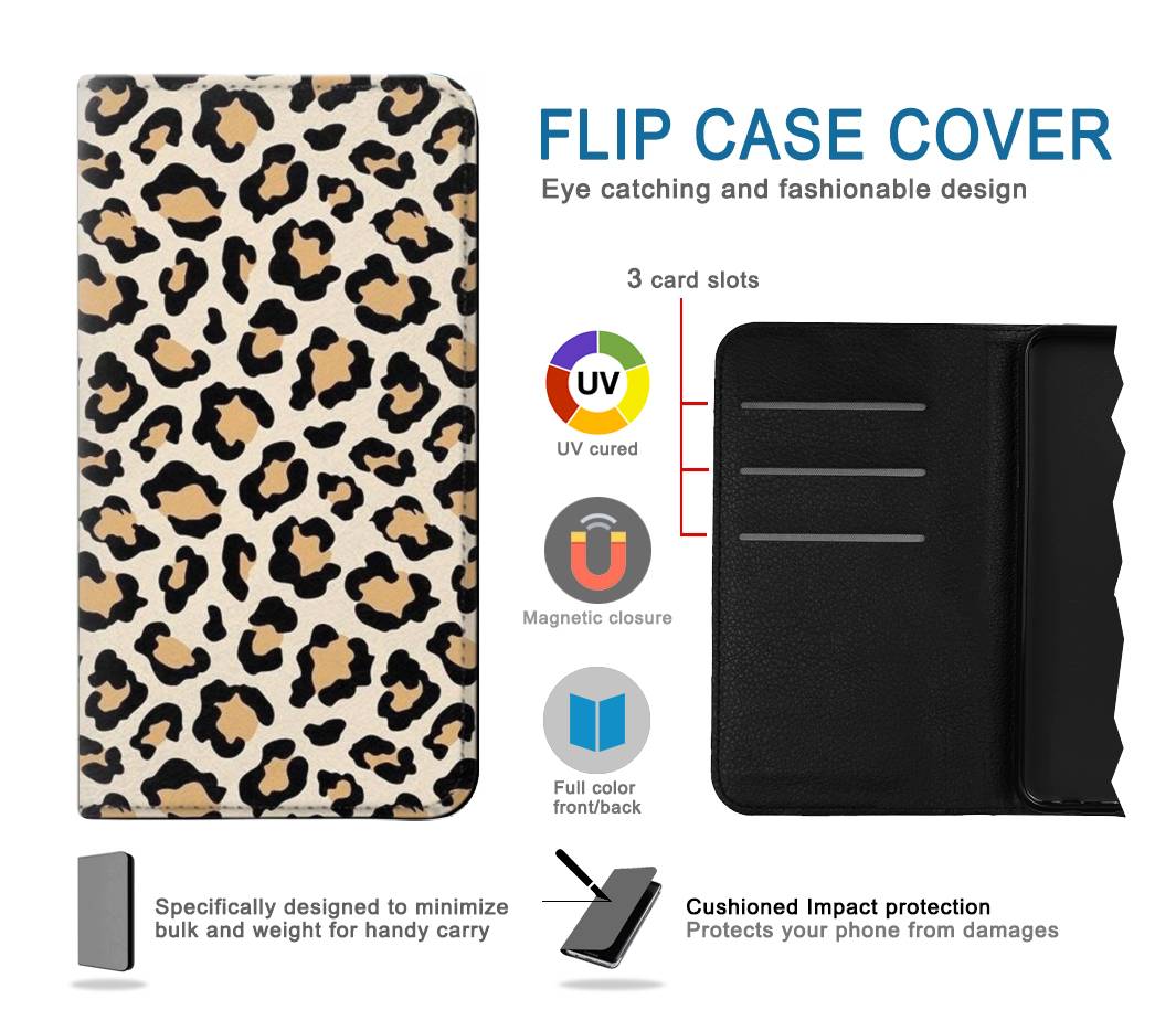 Flip case iPhone 7, 8, SE (2020), SE2 Fashionable Leopard Seamless Pattern