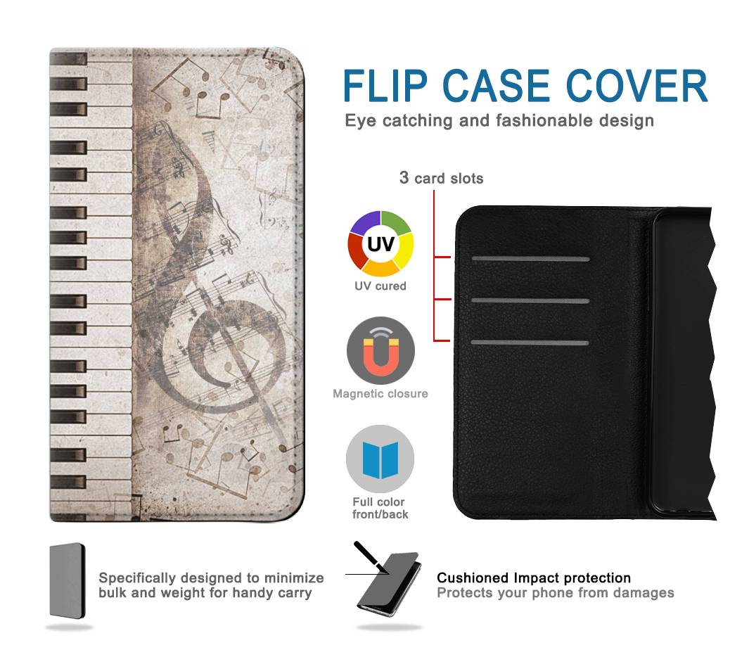 Flip case iPhone 12 Pro, 12 Music Note