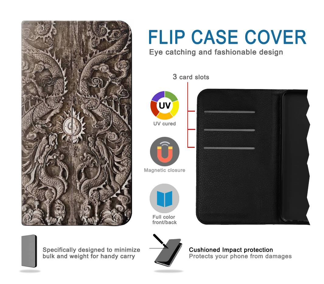 Flip case Samsung Galaxy A22 4G Dragon Door