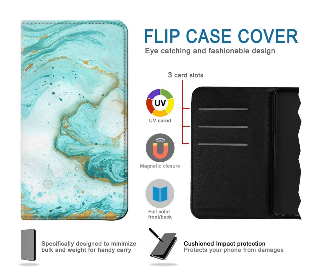 Flip case Samsung Galaxy Flip3 5G Green Marble Graphic Print