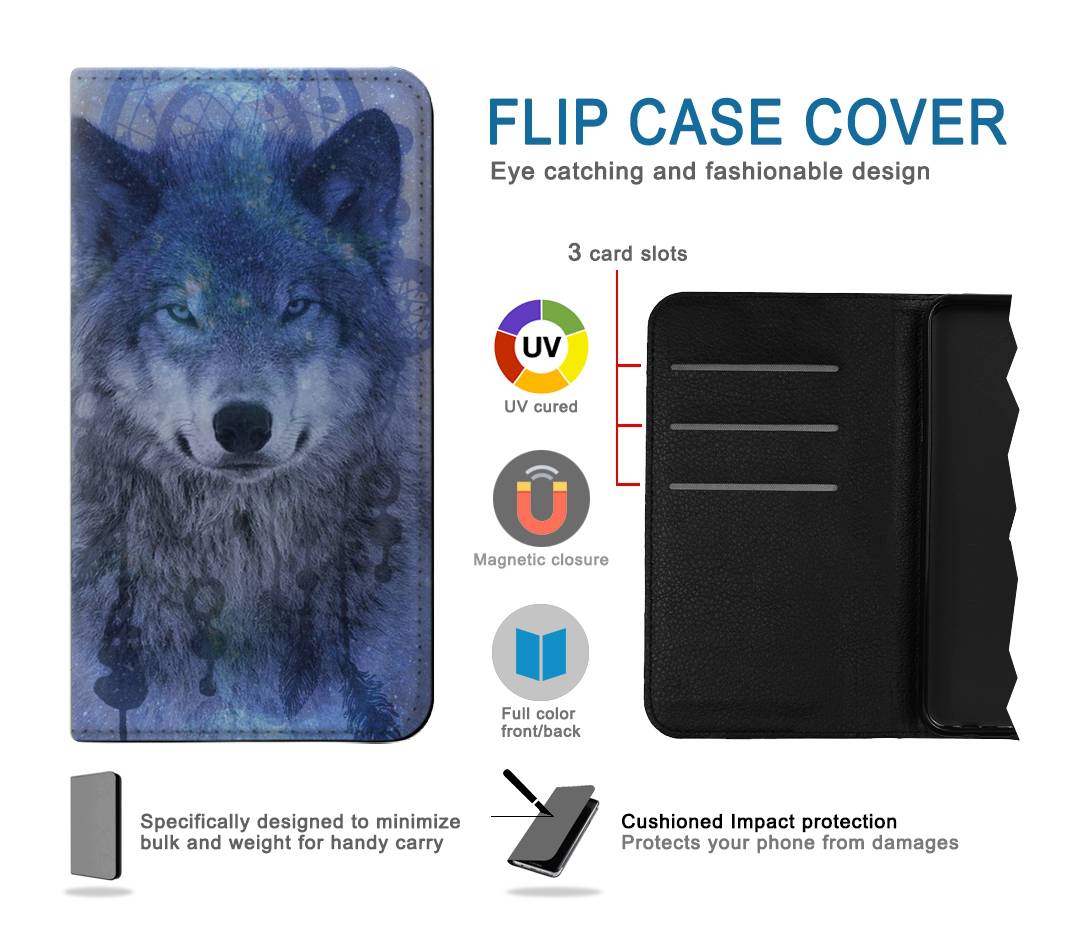 Flip case Samsung Galaxy S21 5G Wolf Dream Catcher