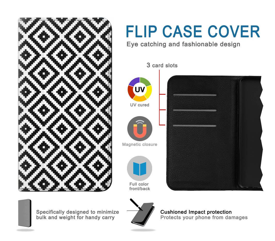Flip case iPhone 13 Ruta Pattern