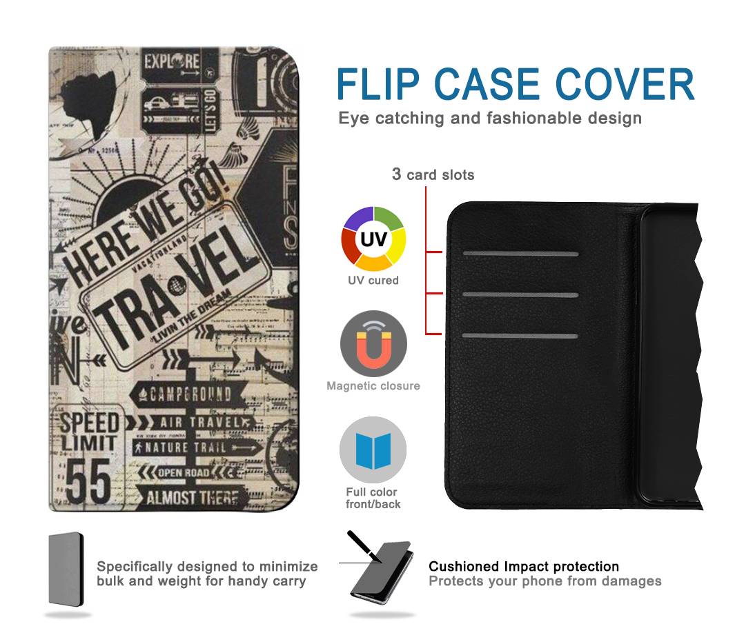 Flip case Samsung Galaxy A42 5G Vintage Travel